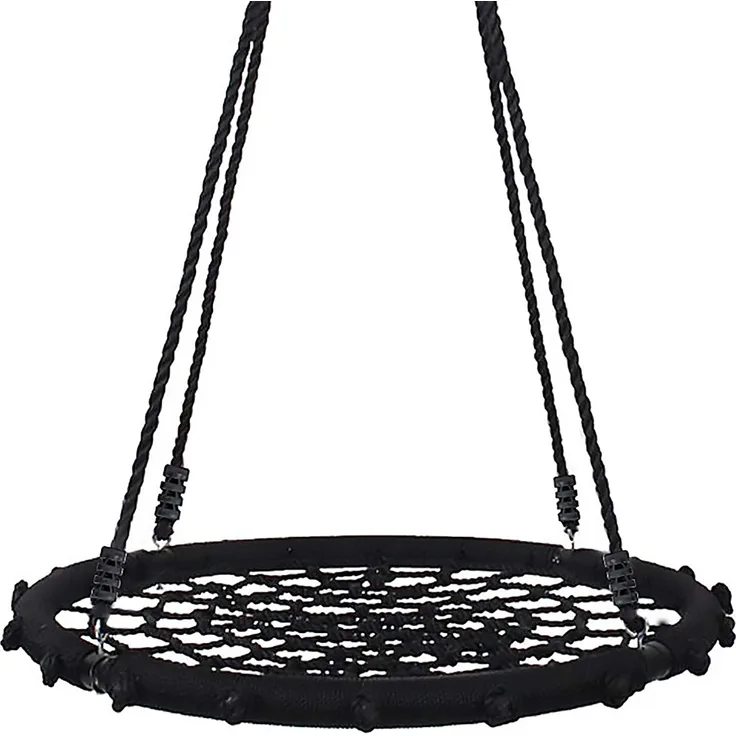 Yorbay Nestschaukel Tellerschaukel für Kinder und Erwachsene (120cm, Schwarz)