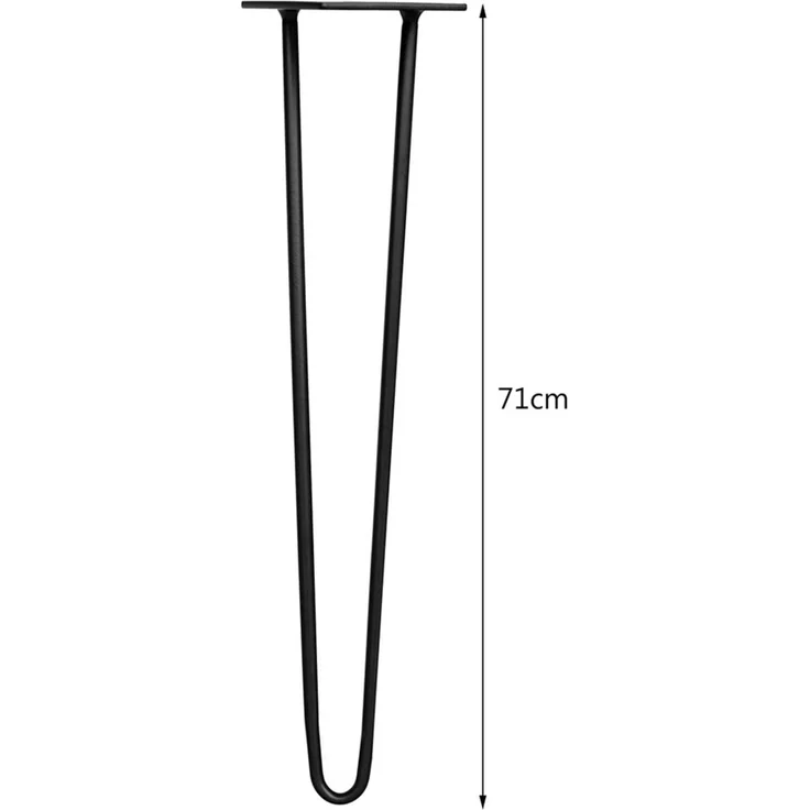 Tischbeine 4x Hairpin 71 cm Haarnadelbeine Schwarz Gestell Möbelfüße Tischkufen – Bild 5