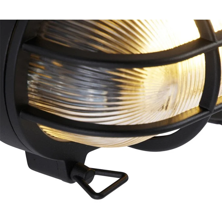 Qazqa Außen-Wandleuchte Nautica, ohne Leuchtmittel, E27, Schwarz, Industrie, Aluminium, 1-flammig – Bild 3