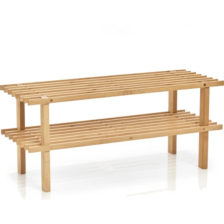HTI-Living Bambus Schuhregal 2 Ablagen – Bild 2