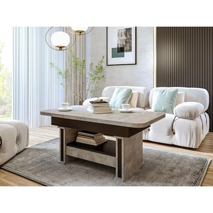 designimpex Couchtisch Design DA-555 Schublade höhenverstellbar ausziehbar Tisch – Bild 10