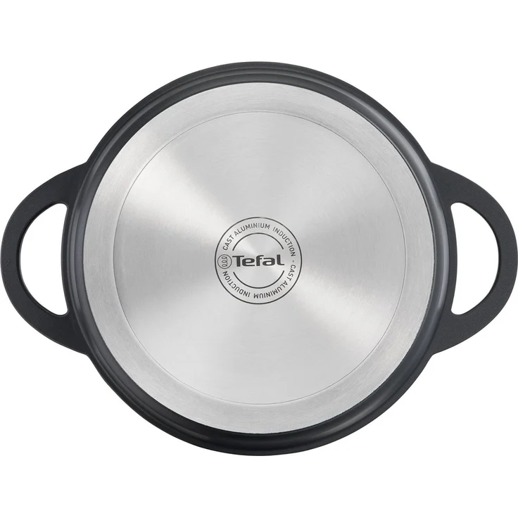 TEFAL TRATTORIA E21853 Schmortopf| Aluguss | Gussdeckel | Antihaft-Beschichtung| gute Wärmespeicherung | für Schmorgerichte | Silikon Griffschutz inkl. | Bratentopf | induktionsgeeignet|Schwarz, 28cm – Bild 2