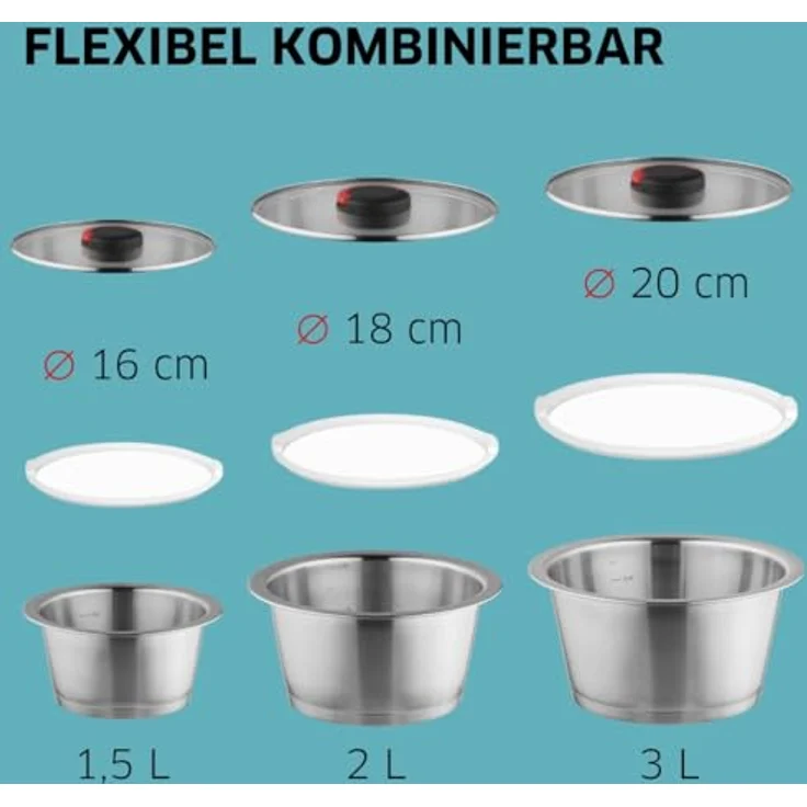 Kuppels QUICK CLACK PRO Glasdeckel 24 cm silber – Bild 3