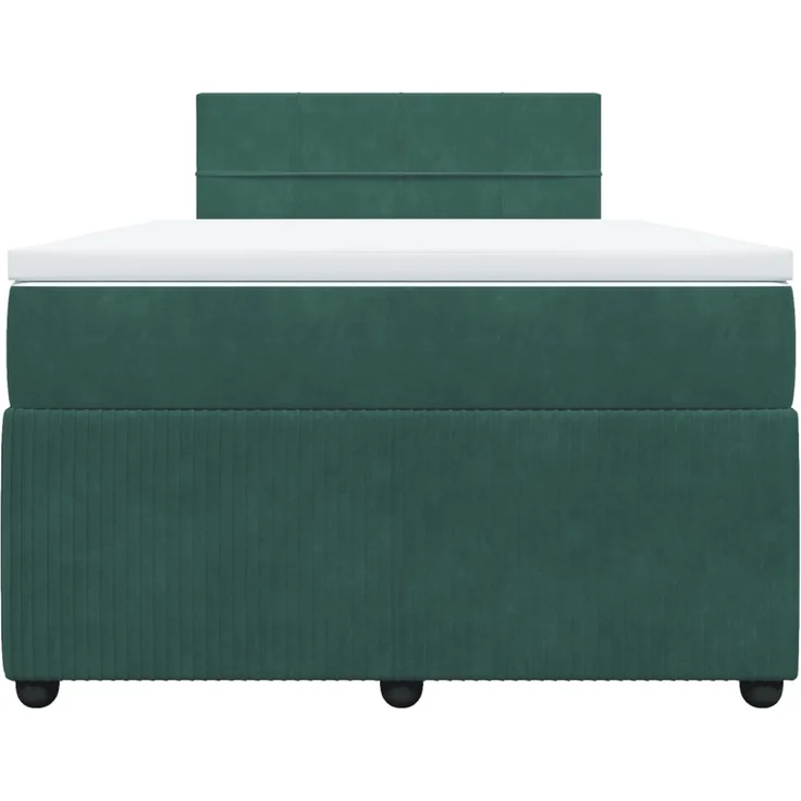 vidaXL Boxspringbett mit Matratze Dunkelgrün 120x190 cm Samt 3287689 – Bild 4