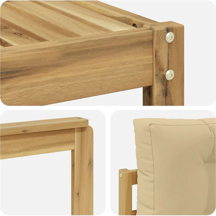 vidaXL Outdoor-Sofagarnitur 8 stk. 8-Sitzer Weiß und Beige 3386857 – Bild 6