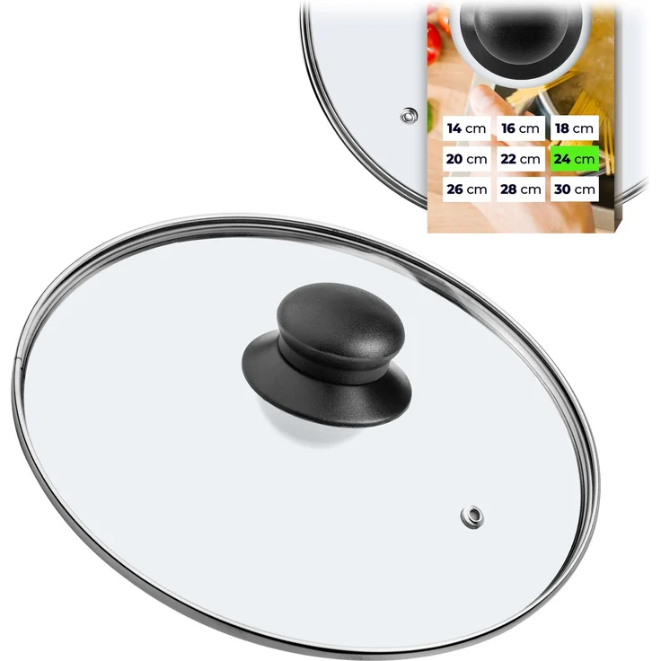 KADAX Glasdeckel für Topf und Bratpfanne 16 cm + 20 cm – Bild 5