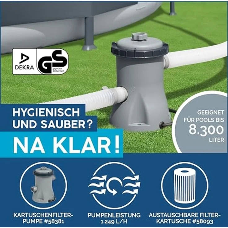 Bestway Power Steel Oberirdischer Pool Oval 305x200x84 cm 92857 – Bild 4