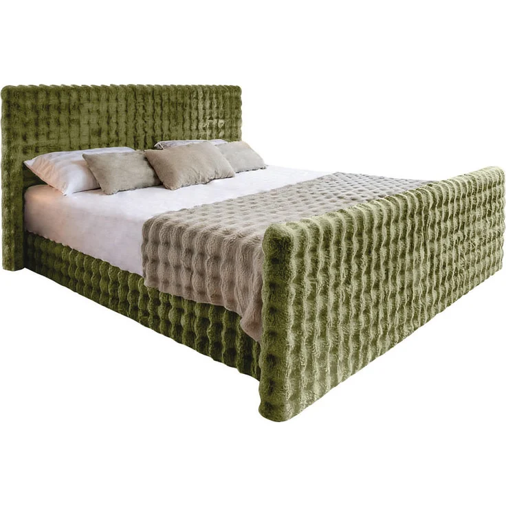 Kaiser Möbel Boxbett Blanket, Olivgrün, 200x200 cm, mit doppeltem Bettkasten und mehrschichtiger Matratze H3