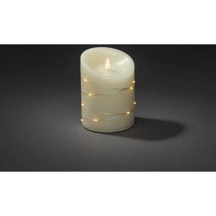 KONSTSMIDE No. 1844-180 LED Echtwachskerze cremeweiss mit LED Draht 14cm – Bild 2