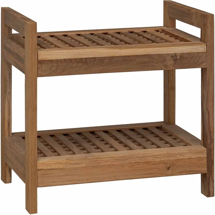 vidaXL Badregal Natur 45 x 30 x 45 cm Massivholz Teak 42024275 – Bild 2
