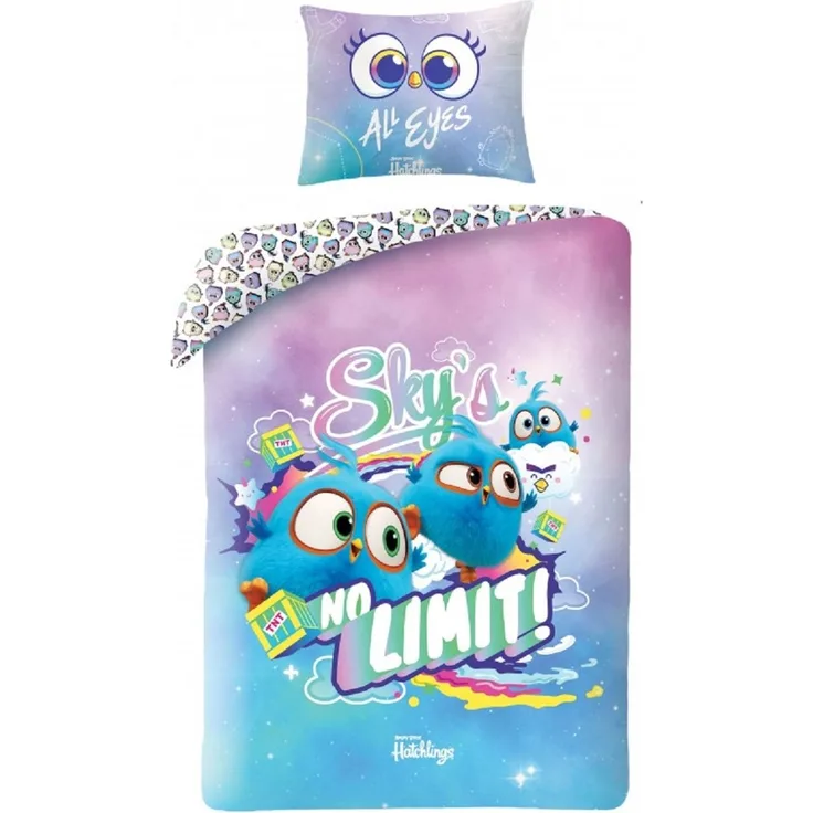 Angry Birds Bettwäsche Set aus Baumwolle Bettdeckenbezug 100 × 135 cm mit 40 × 60 cm Kissenbezug