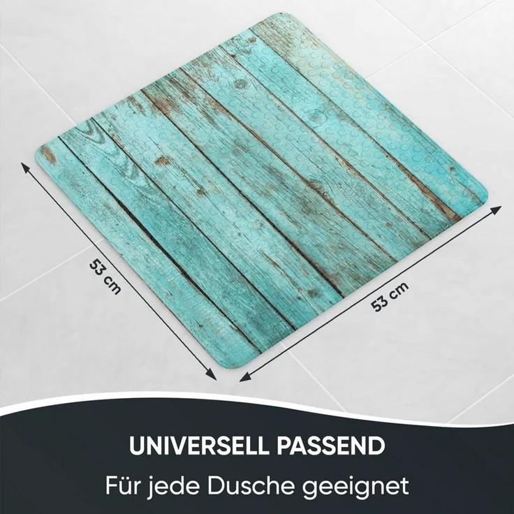 Sanilo Duschmatte, mit Motiv, rutschfest, waschbar, quadratisch, 230 extra starke Saugnäpfe, Kunststoff PVC, 53 x 53 cm, Lumber – Bild 3