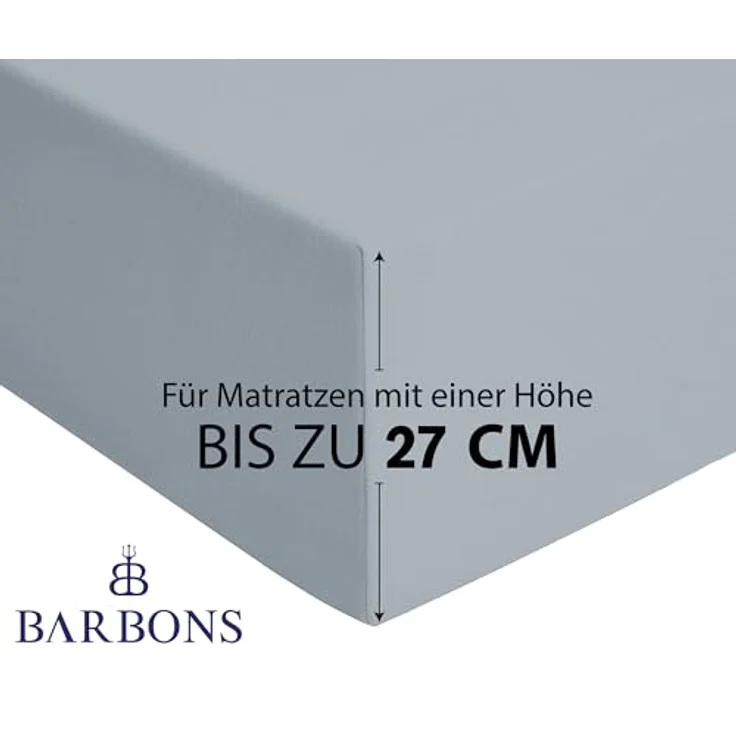 BARBONS Spannbettlaken 140x200 cm - 100% Baumwolle Spannbettlaken, Oeko-TEX Zertifiziert, Bettlaken Jersey, Spannbetttuch, Matratzenhöhe bis 25 cm (Hellblau - 140x200) – Bild 4