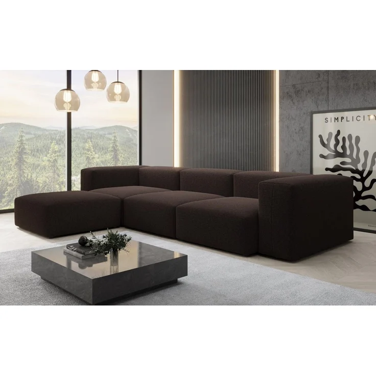 Luxusbetten24 Sofa Designer L Sofa Snug in Bouclé, Stellrichtung der Ottomane bei Montage frei wählbar – Bild 2