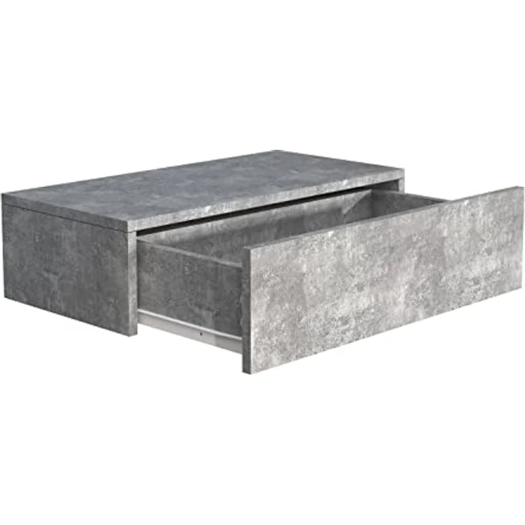 MID.YOU Mid.you Nachtschrank Grau, hängend aus Holzwerkstoff mit 1 Schublade, 60x15x30 cm – Bild 1