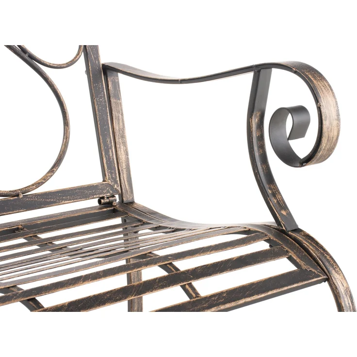2er Set Gartenstühle AUSTIN - Metall Bronze 62x53x94 cm | Gartenstuhl Metall Terrassenstuhl Antik Verzierung Stühle Garten Balkon – Bild 5