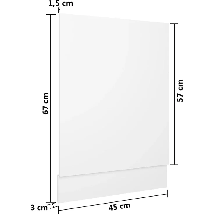 vidaXL Geschirrspülerblende Lyon Weiß 45x3x67 cm Holzwerkstoff 802554 – Bild 6