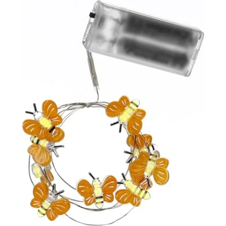 MARELIDA LED-Lichterkette LED Drahtlichterkette Mini Schmetterlinge 120cm 10LED Frühlingsdeko, 10-flammig – Bild 2