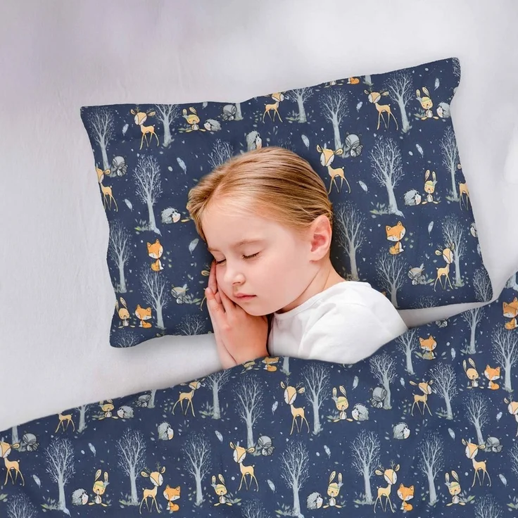 Amilian Kinderbettwäsche 100x135 - Bettwäsche Kinder - Kopfkissenbezug 40x60 cm Babybettwäsche, 2 teilig, 100% Baumwolle, für Mädchen und Jungen – Bild 3