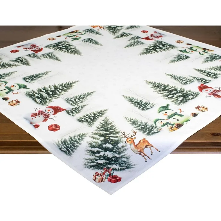 Delindo Lifestyle Mitteldecke Glitzer, Tischdecke zu Weihnachten, 85x85 cm