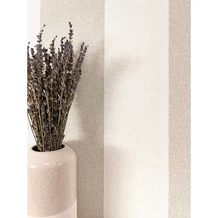 Newroom Vliestapete, Beige Tapete Streifen Streifen - Mustertapete Streifentapete Creme Landhaus Klassisch Struktur für Schlafzimmer Wohnzimmer Küche, Mustertapete, Streifentapete – Bild 1