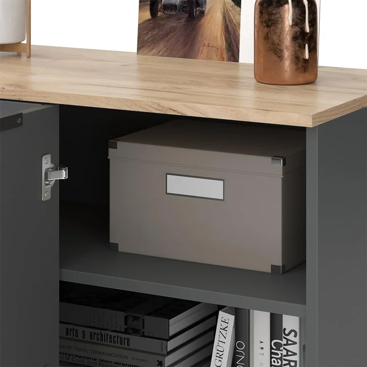 Eckkommode Wido Anthrazit 80 x 50 cm Eck Kommode mit Tür Vicco – Bild 6