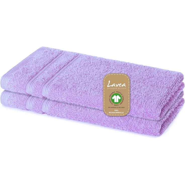 Lavea Gästehandtuch Bali, 30x50cm aus 100% Bio-Baumwolle, einzigartig weiche Gästetücher mit Aufhänger (Set, 2-St), hochwertiges und nachhaltiges Premium Gästetuch – saugstarke Faser – Bild 1