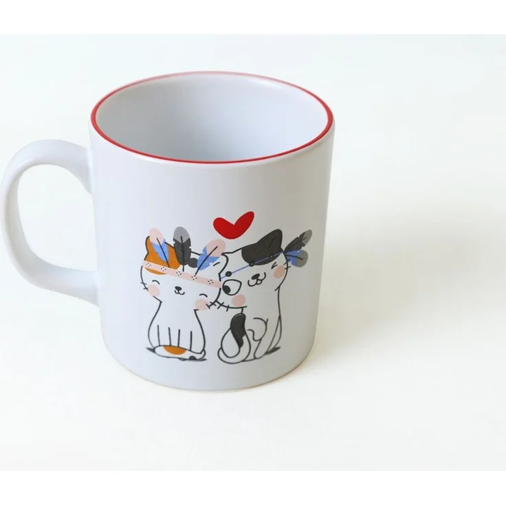 Hermia Concept 'X00019155' Becher, Weiß / Rot, 10 cm, 345 ml – Bild 3