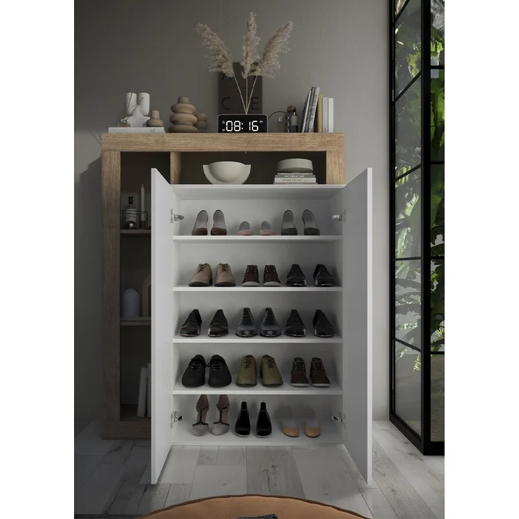 Calicosy 'HAMBURG' Schuhmöbel für 20 Paar Schuhe H139 cm - Weiß glänzend – Bild 6