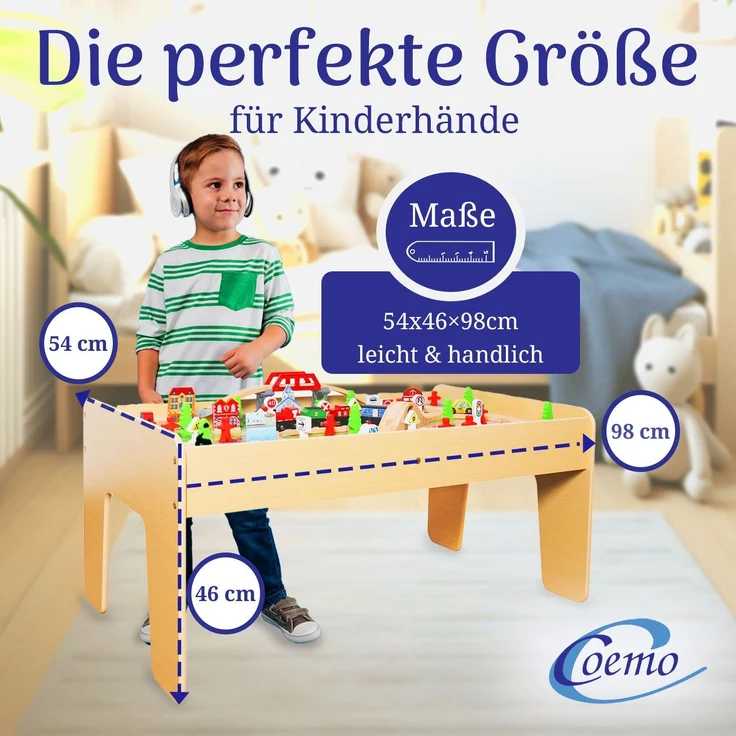 Coemo Spieltisch mit Holzeisenbahn Natur – Bild 5