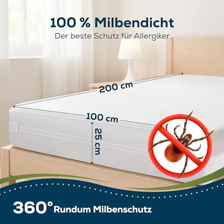 Encasing Matratzenbezug mit Reissverschluss wasserdicht Rumdumbezug Sensalou, für Allergiker geeinget – Bild 3