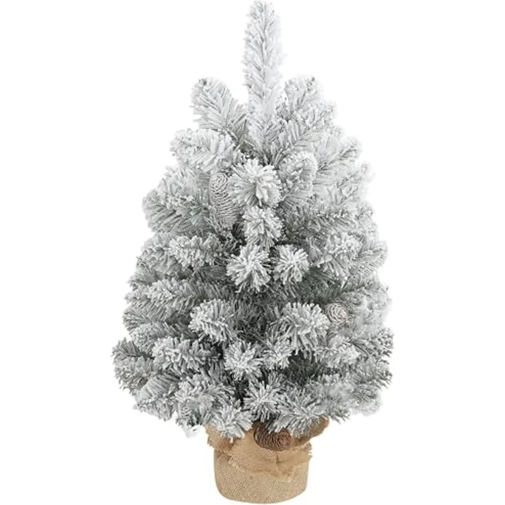 HOMCOM Künstlicher Weihnachtsbaum 72 Zweige, Tannebaum, Realistisches Aussehen, Grün+Weiß – Bild 1