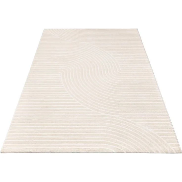 Paco Home Teppich Luzern 651, rechteckig, Höhe: 13 mm, Kurzflor, Uni Farben, Hoch-Tief-Struktur, Scandi Design – Bild 4
