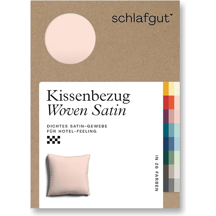 Schlafgut Woven Satin Bettwäsche|Kissenbezug einzeln 80x80 cm| red-light