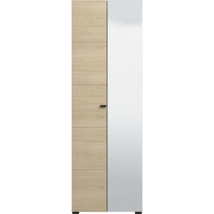 Home affaire Garderobenschrank Rathlin, Stauraumschrank, Flurschrank, ausziehbare Kleiderstange Spiegeltür, Gesamtbreite 64 cm, drei Regale – Bild 4