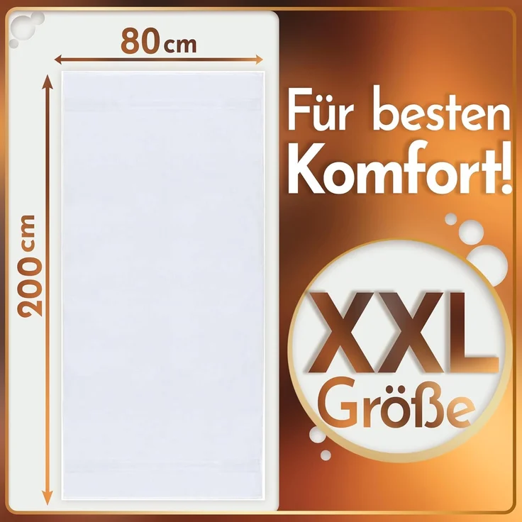 NatureMark 2er Pack SAUNATÜCHER Premium Qualität 80x200 cm SAUNATUCH Sauna-Handtuch 100% Baumwolle Farbe: Weiß – Bild 3