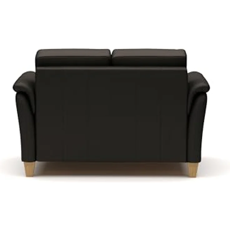 CAVADORE Leder 2er-Sofa Palera / Landhaus-Couch mit Federkern + massiven Holzfüßen / 149 x 89 x 89 / Leder Dunkelbraun – Bild 5