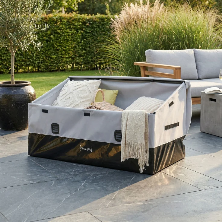 Aufbewahrungsbox Alanno 560 L Stahl Grau/Schwarz [casa. pro] – Bild 1