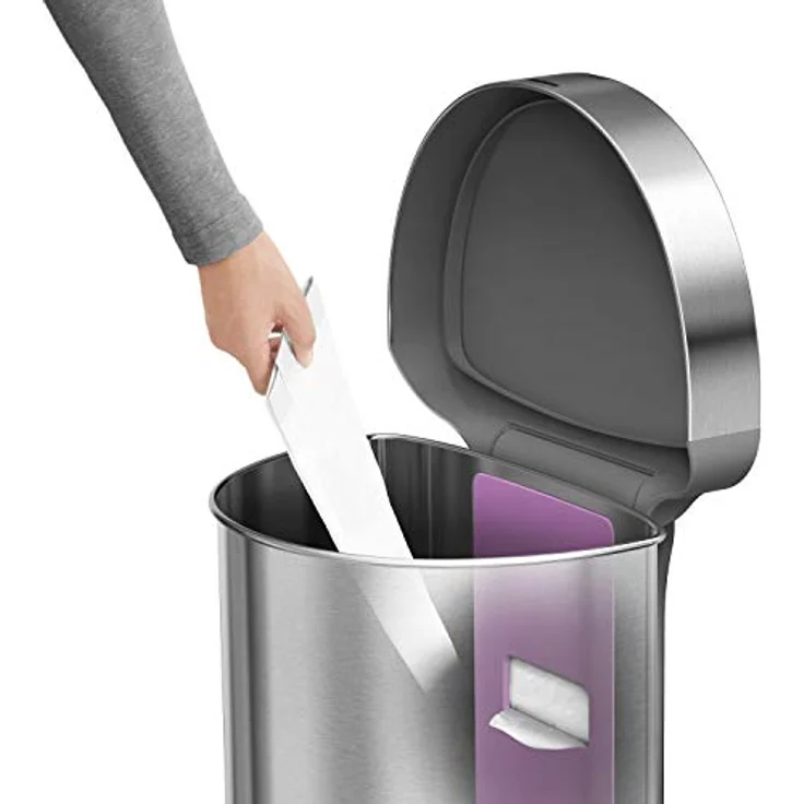 Simplehuman 45L halb-runder Sensormülleimer, gebürstet – Bild 6