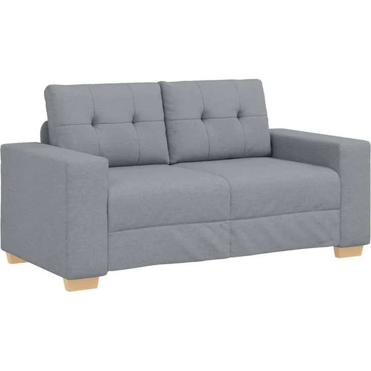 vidaXL Zweisitzer-Sofa Hellgrau 160x77x82 cm Stoff 4105068 – Bild 2