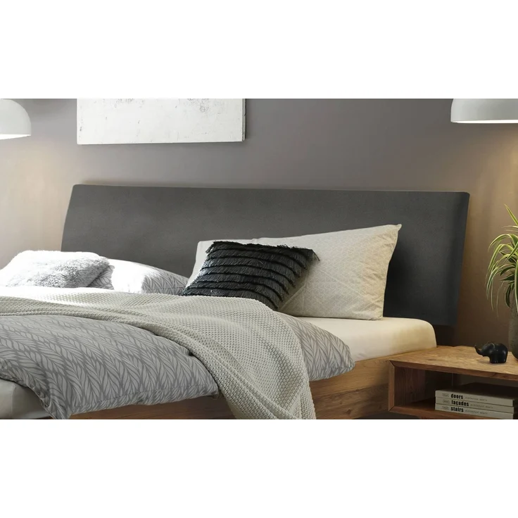 Hasena Massivholzbett Pesaro Wildeiche mit Polster-Kopfteil 120x210 cm, Fußhöhe 20 cm – Trento – Bild 3