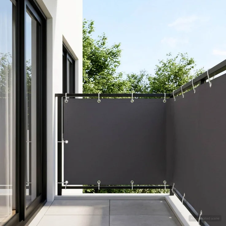 vidaXL Balkon Sichtschutz 150 x 800 cm Stoff mit PU-Beschichtung 42036332 – Bild 3