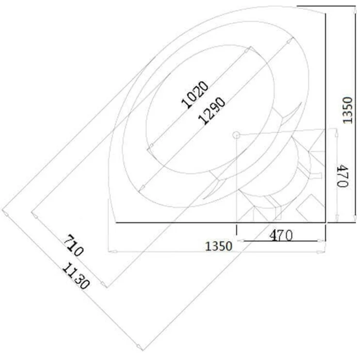 XXL Luxus LED Whirlpool Badewanne 135x135 cm +Heizung +Ozon+ Radio 14 Düsen – Bild 10