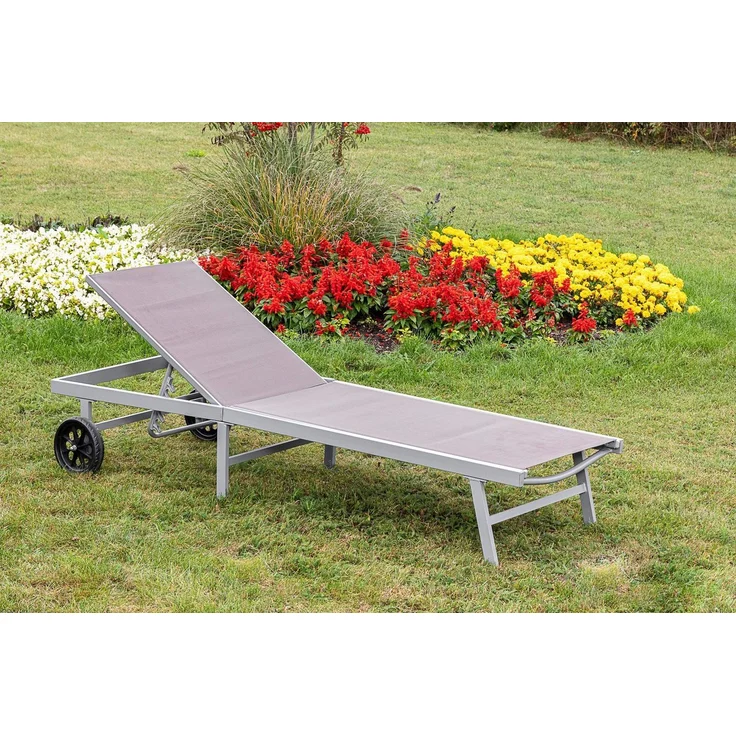 MERXX Gartenliege Aktionsliege, 1 St, 5-fach verstellbar, Aluminiumgestell mit Textilbezug – Bild 1