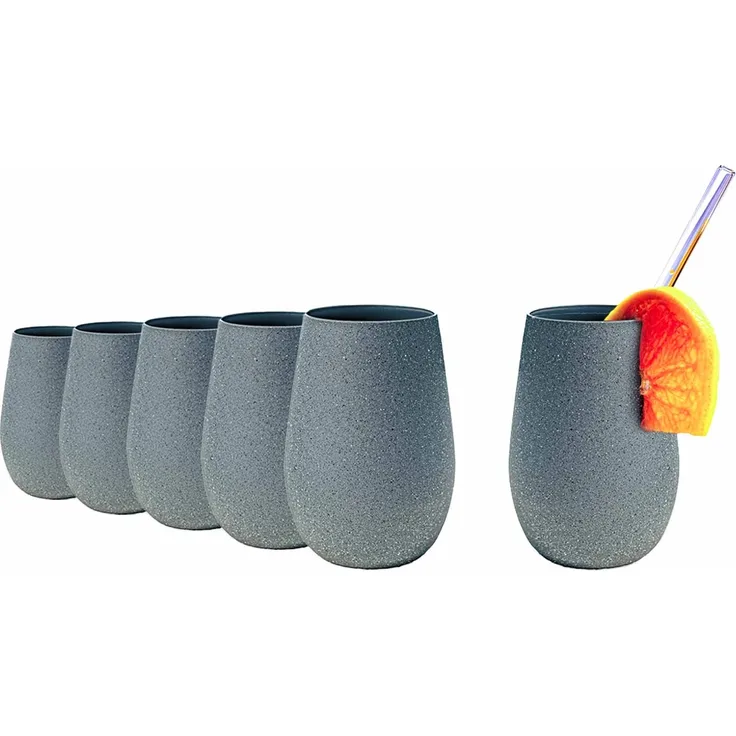Stölzle Lausitz STONES Becher 465 ml kiesel 6er Set