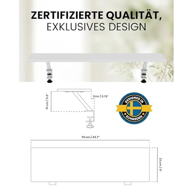 Arozzi Arena Desk Riser Large - White Monitorerhöhung mit ergonomischem Design, 111 cm, 15 cm Höhe – Bild 4