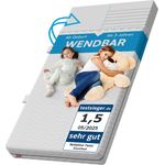 Bellabino 'Twist' Baby- und Kindermatratze 120x200 cm, Höhe 15 cm, Härtegrad H1/H2, wendbare 7-Zonen Kaltschaummatratze, abnehmbarer Bezug, Matratze für Kinder ab Geburt bis 13 Jahren