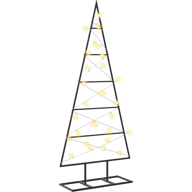 vidaXL Metall Weihnachtsbaum KUOPIO 90 cm Warmes Weiß Stahl Schwarz 42054047 – Bild 2
