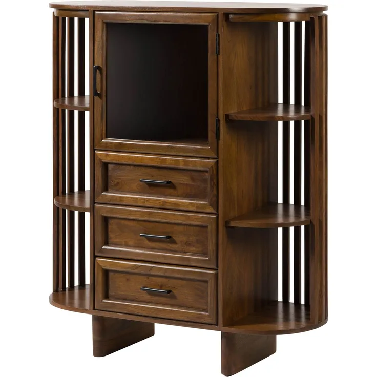 Highboard Akazie 100x40x118 natur lackiert MADRID #60