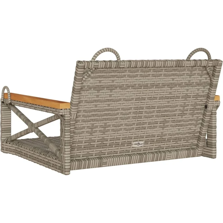vidaXL Hängesessel Grau 63x62x40 cm Poly Rattan 368171 – Bild 6